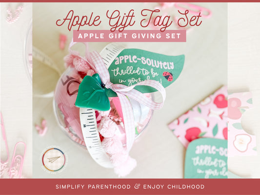 Apple Themed Gift Tag and Gift Card Sleeve Set, Digital Download