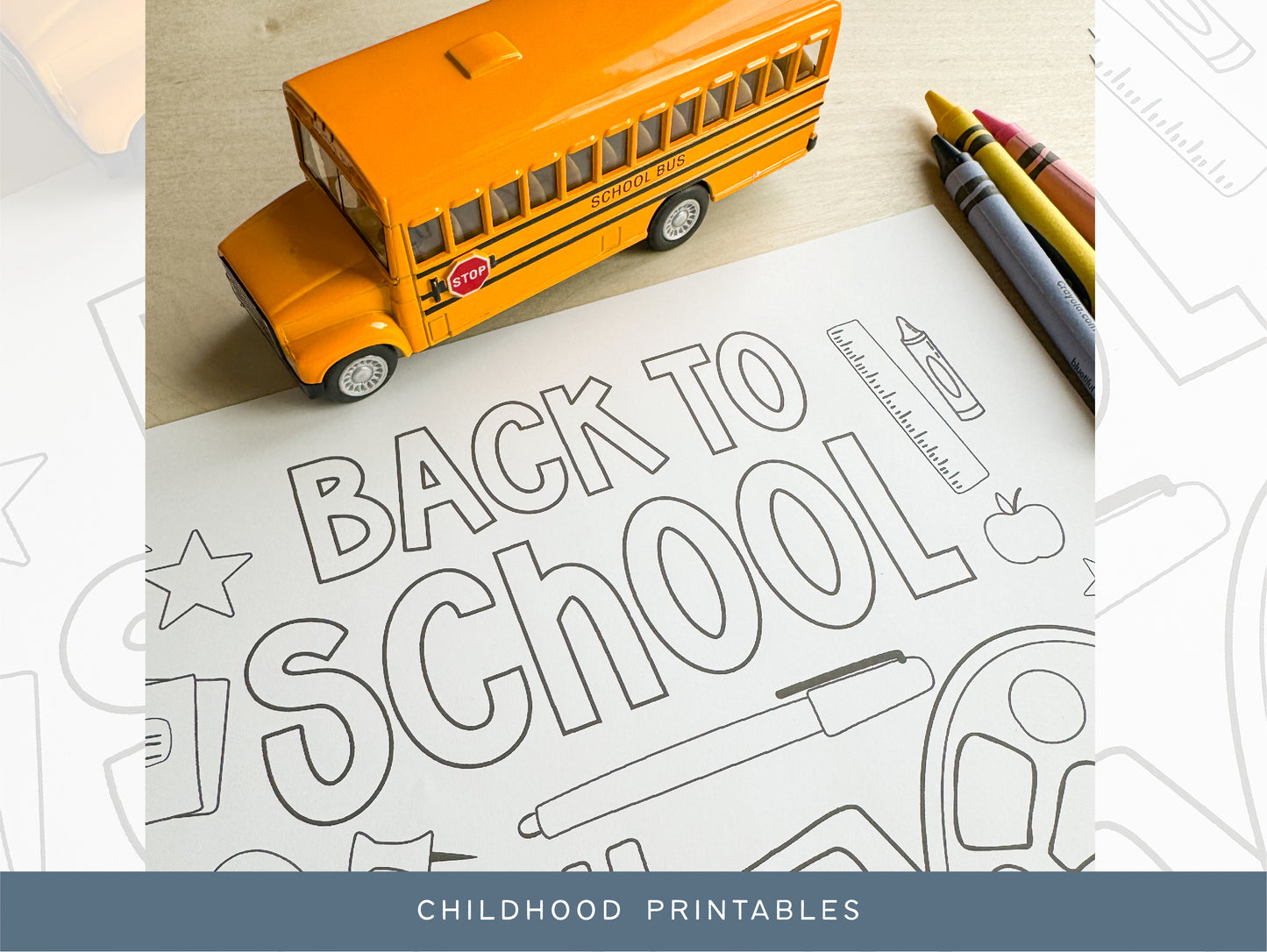 Back To School Coloring Activity Set, Digital Download