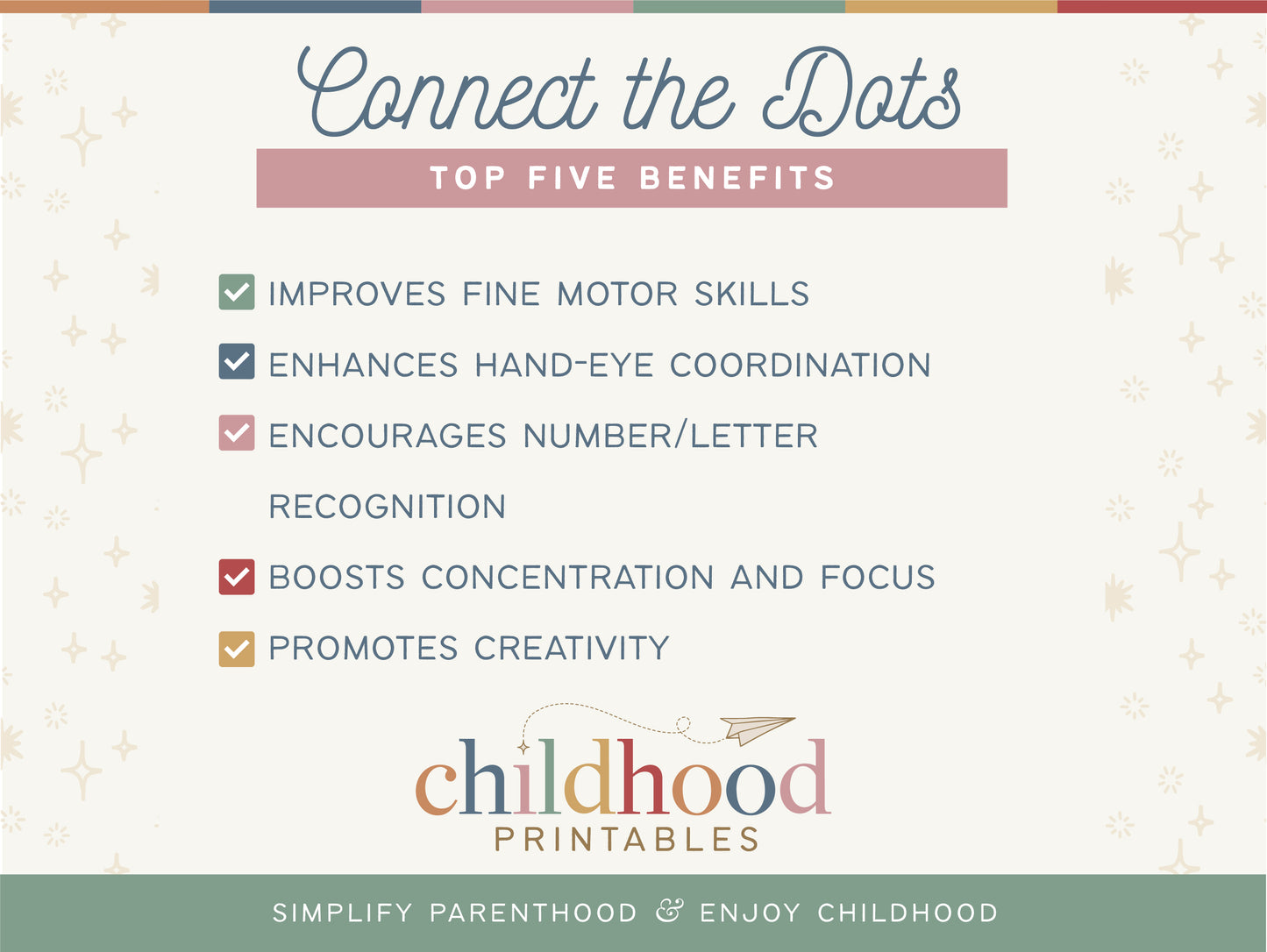 Connect The Dots School Supplies Set, Digital Download