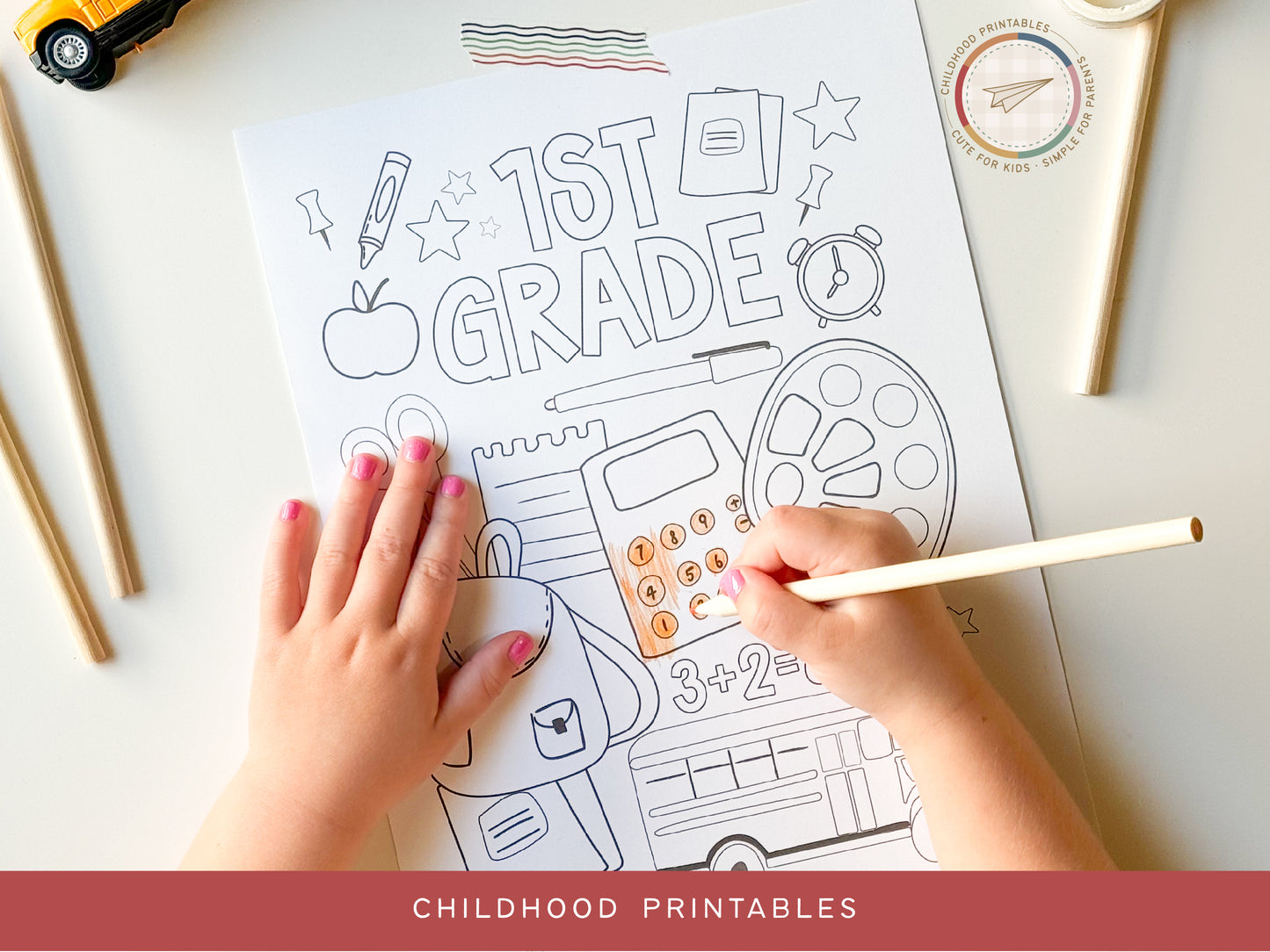 Back To School Grade Level Coloring Pages, Digital Download