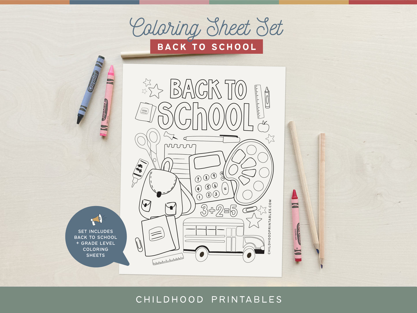 Back To School Grade Level Coloring Pages, Digital Download