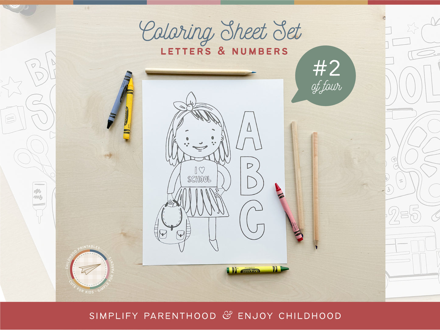 Letters And Numbers Coloring Sheet Set, Digital Download