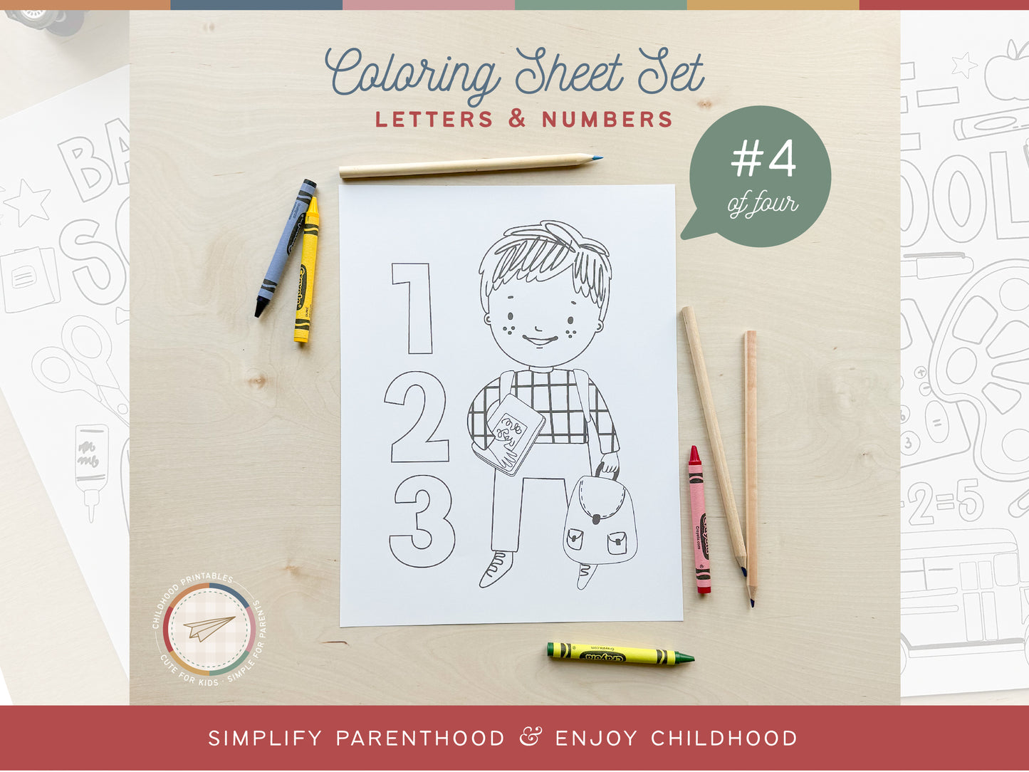 Letters And Numbers Coloring Sheet Set, Digital Download