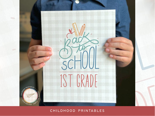 Printable Back To School Grade Level Poster, Digital Download