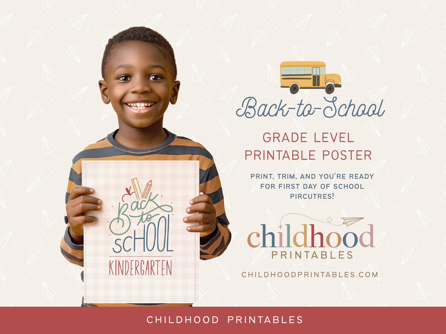 Printable Back To School Grade Level Poster, Digital Download