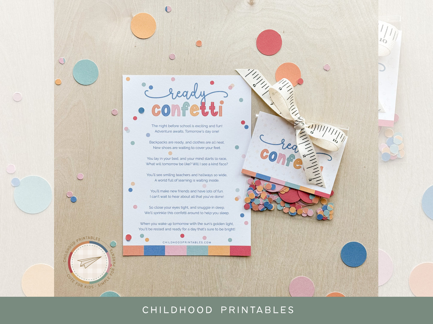 Printable Ready Confetti For Back To School, Digital Download