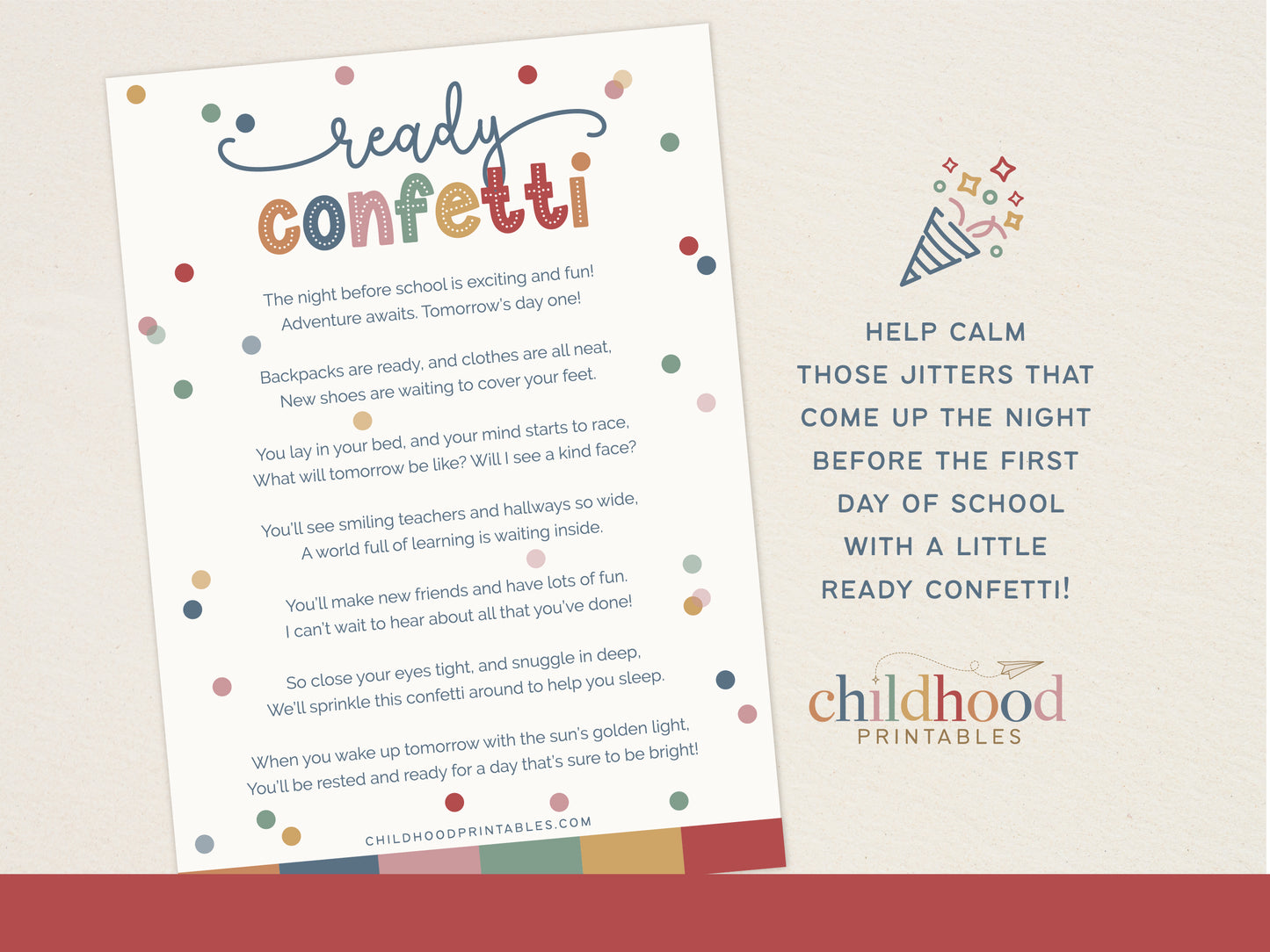 Printable Ready Confetti For Back To School, Digital Download