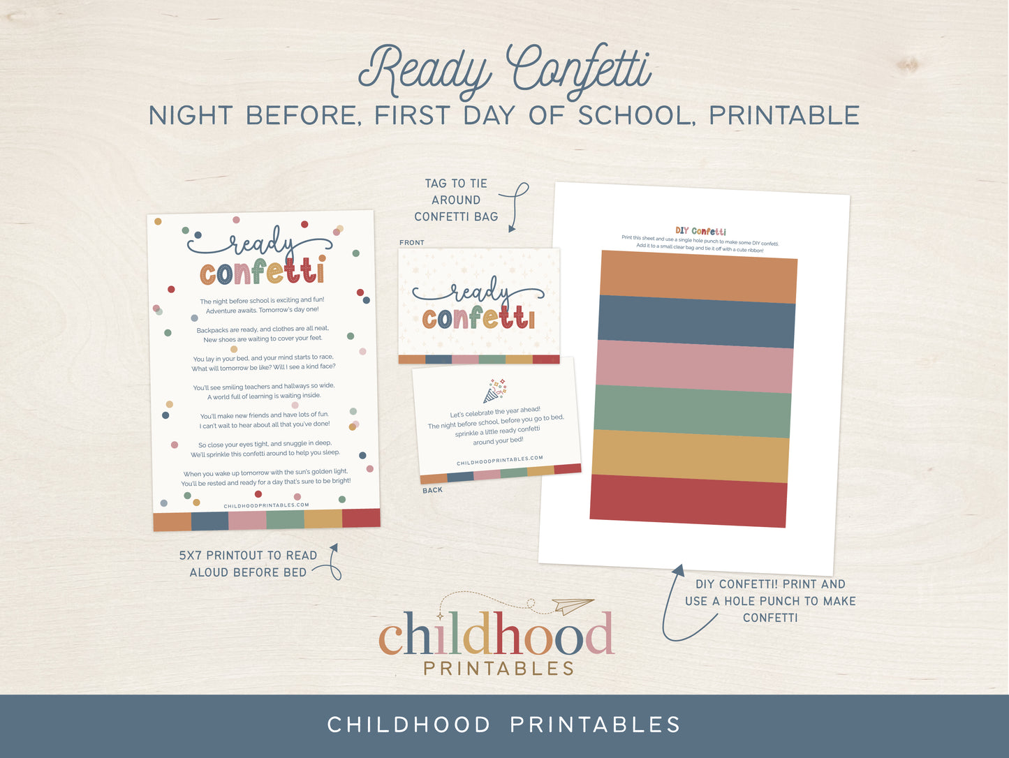 Printable Ready Confetti For Back To School, Digital Download