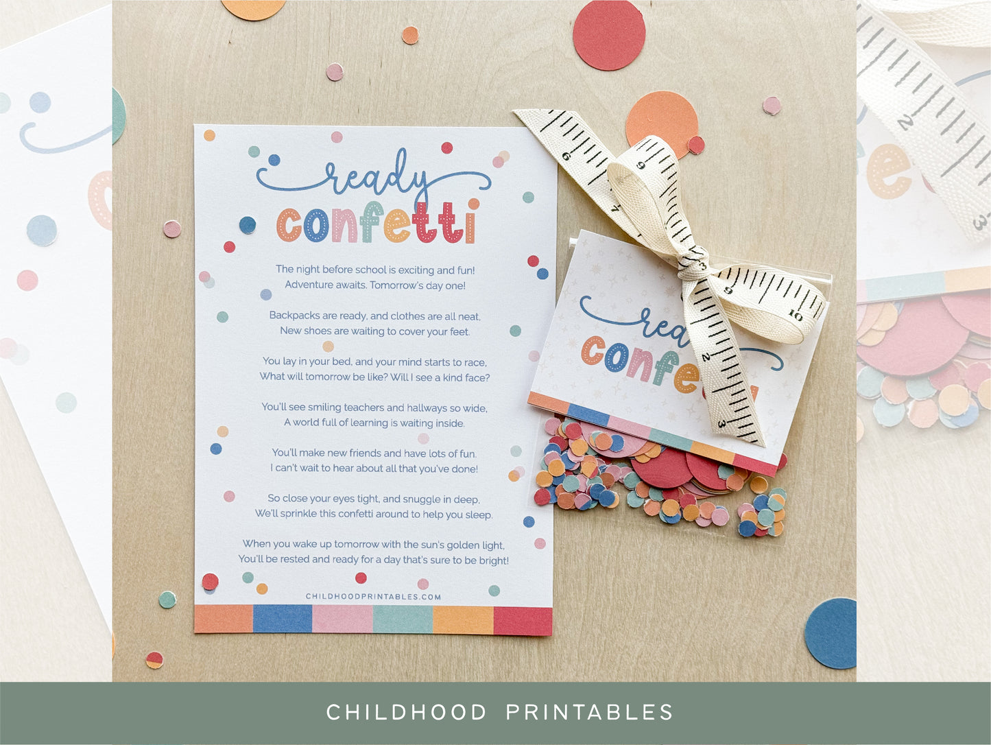 Printable Ready Confetti For Back To School, Digital Download