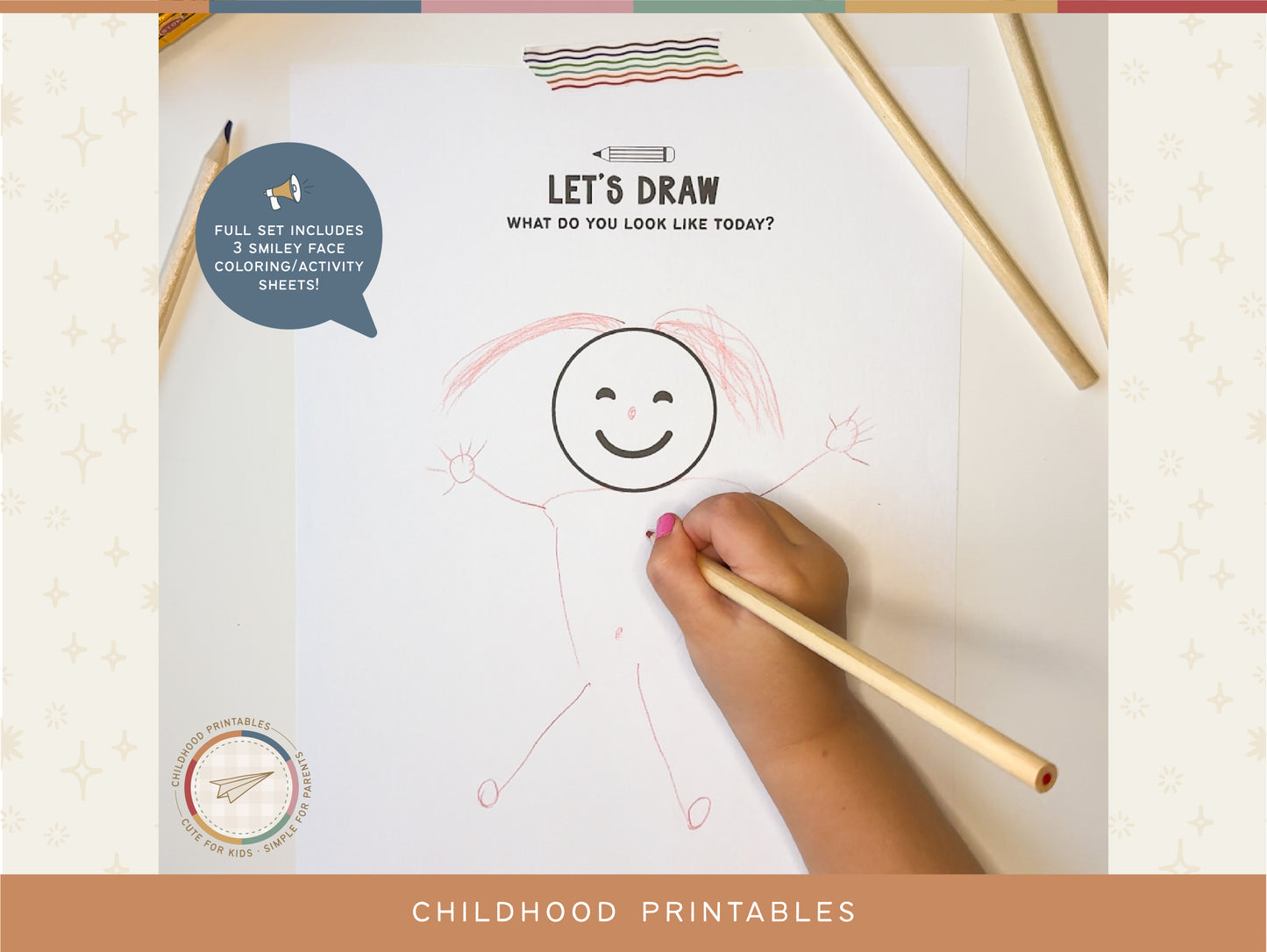 Smiley Face Coloring Activity Sheet Set, Digital Download