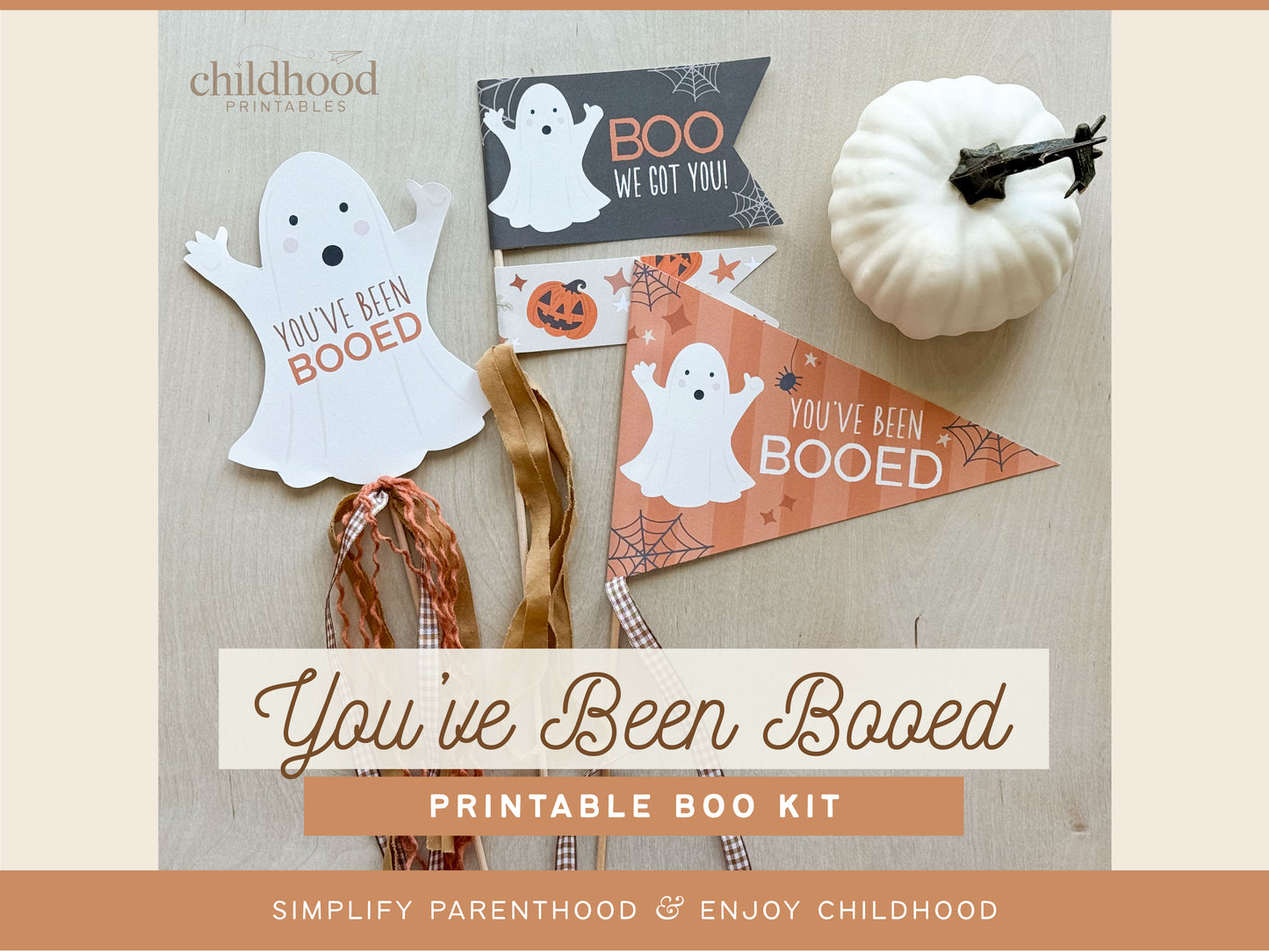 You've Been Booed Printable Kit In Neutral, Digital Download