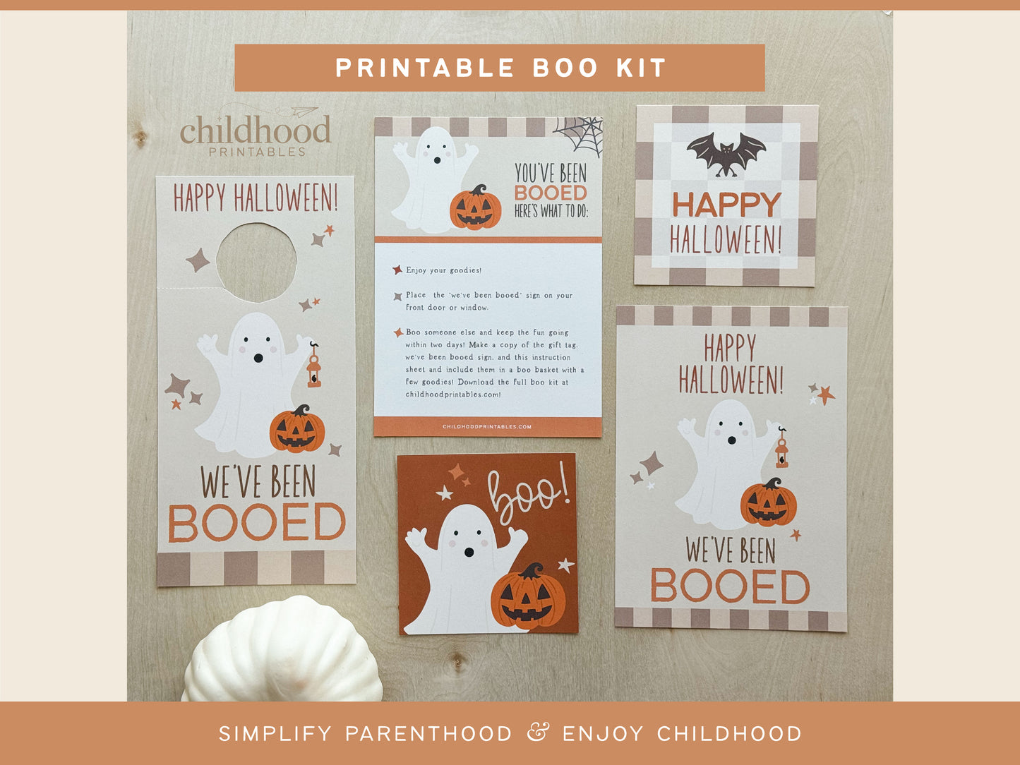 You've Been Booed Printable Kit In Neutral, Digital Download