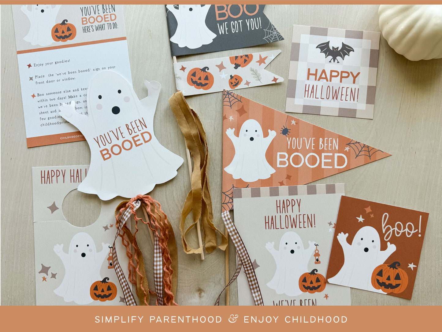 You've Been Booed Printable Kit In Neutral, Digital Download