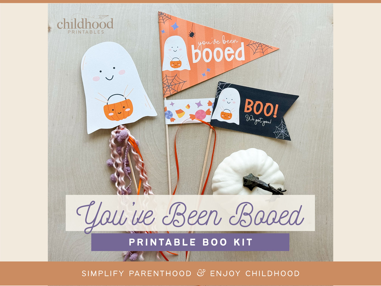 You've Been Booed Printable Kit In Orange and Purple, Digital Download