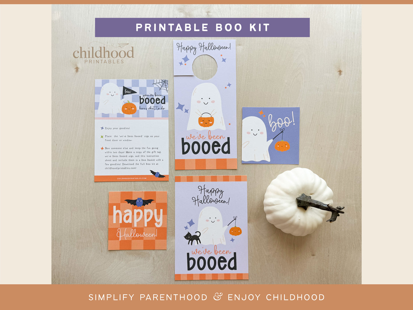 You've Been Booed Printable Kit In Orange and Purple, Digital Download