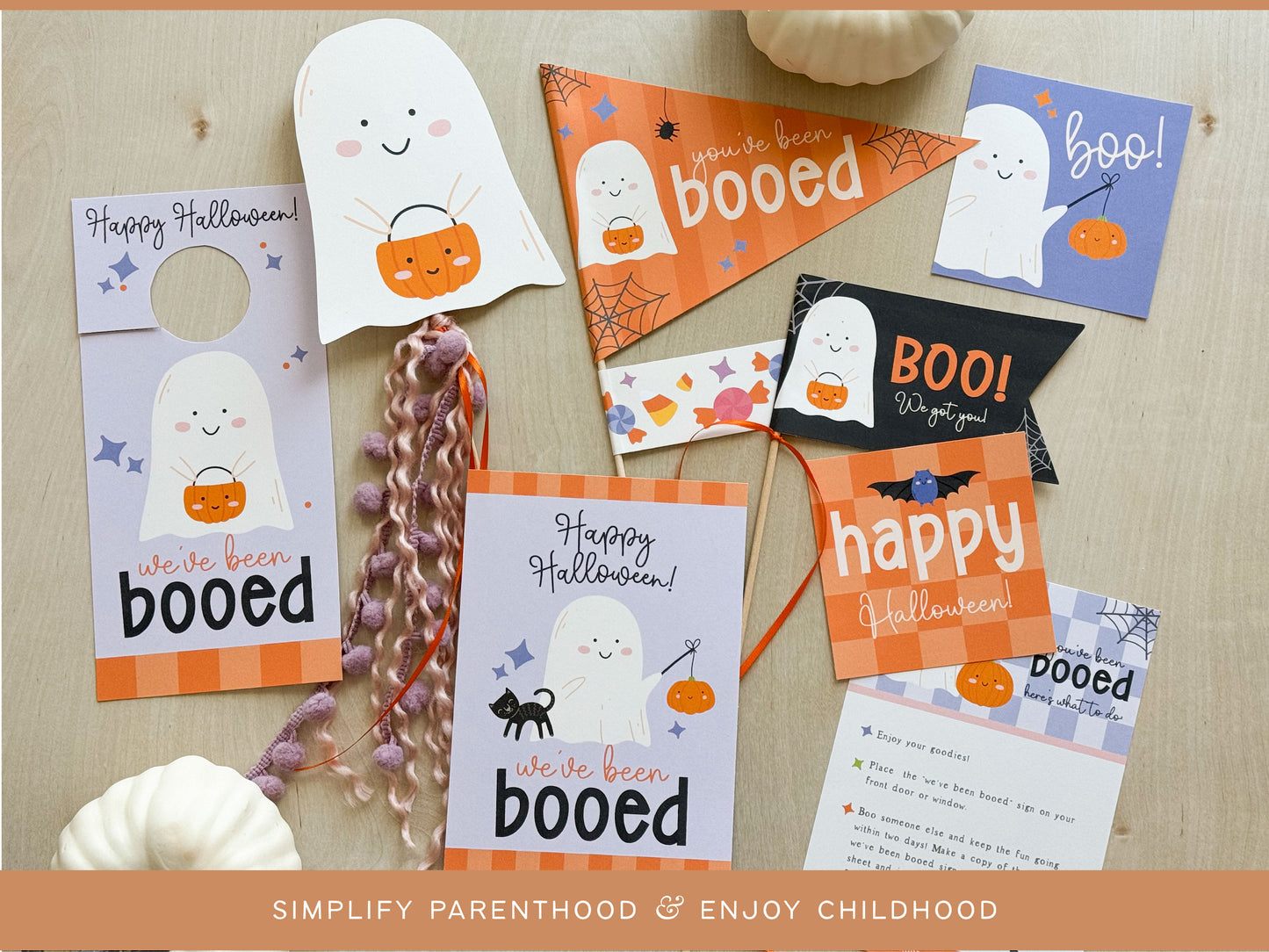 You've Been Booed Printable Kit In Orange and Purple, Digital Download