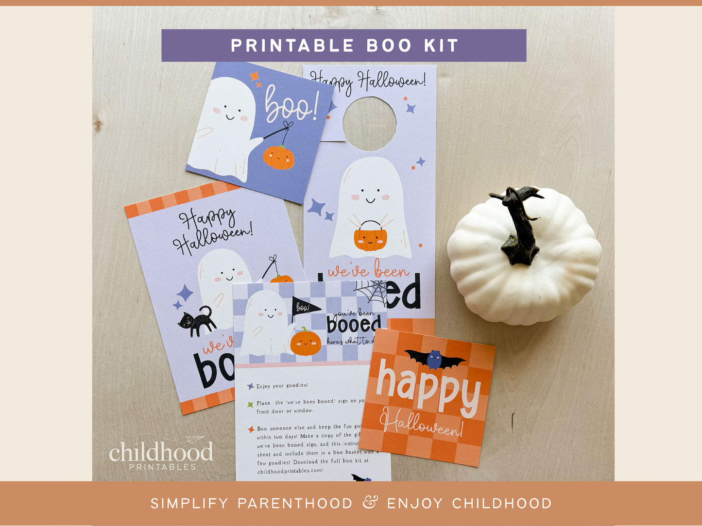 You've Been Booed Printable Kit In Orange and Purple, Digital Download