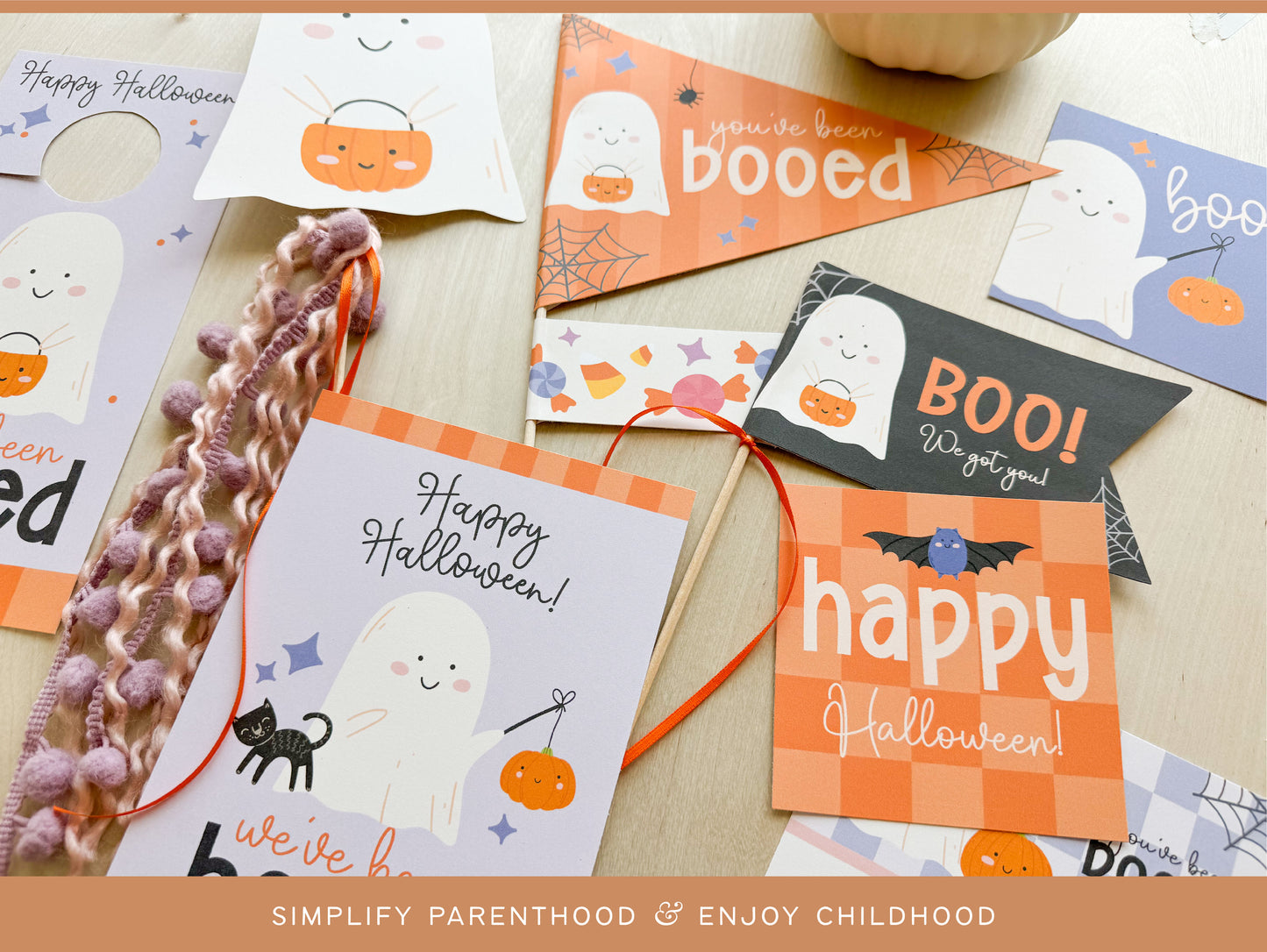 You've Been Booed Printable Kit In Orange and Purple, Digital Download