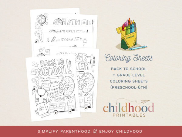 GradeLevelColoringSheetSetChildhoodPrintables4 GradeLevelColoringSheetSetChildhoodPrintables4
