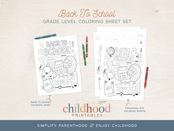 GradeLevelColoringSheetSetChildhoodPrintables5 GradeLevelColoringSheetSetChildhoodPrintables5