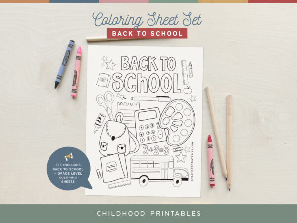 GradeLevelColoringSheetSetChildhoodPrintables6 GradeLevelColoringSheetSetChildhoodPrintables6