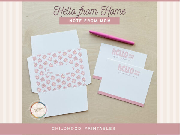 HelloFromHomeNoteFromMomPinkChildhoodPrintables2 HelloFromHomeNoteFromMomPinkChildhoodPrintables2