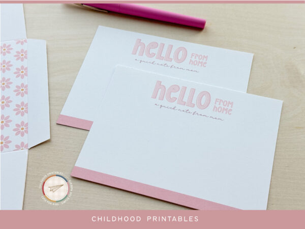 HelloFromHomeNoteFromMomPinkChildhoodPrintables4 HelloFromHomeNoteFromMomPinkChildhoodPrintables4