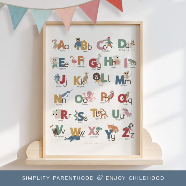 Alphabet Animal Poster, Instant Download