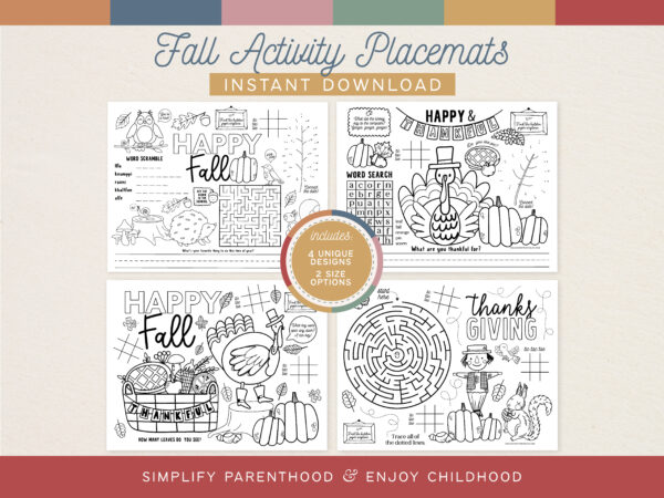 Fall Activity Placemats-01 Fall Activity Placemats-01