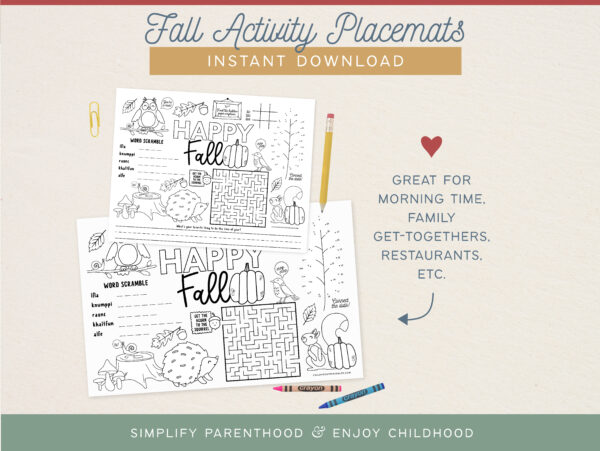 Fall Activity Placemats-09 Fall Activity Placemats-09