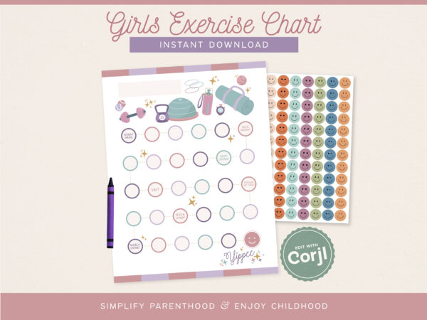 49 Girls Exercise Reward Chart Thumbnail-01