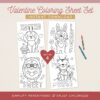 Valentine Animal Coloring Sheet Set-01