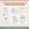 Valentine Animal Coloring Sheet Set-02