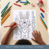 Valentine Animal Coloring Sheet Set-03