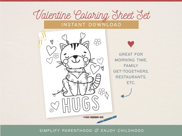Valentine Animal Coloring Sheet Set-09 Valentine Animal Coloring Sheet Set-09