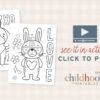 Valentine Animal Coloring Sheet Set-11