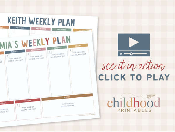 60 Kids Weekly Schedule Planner-11 60 Kids Weekly Schedule Planner-11